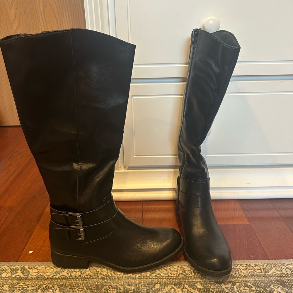 Style & Co. Black Heeled Boots with Buckle